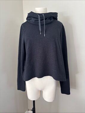 Under Armour Dark Grey Cowl Neck Cropped Pullover Hoodie Sz XL